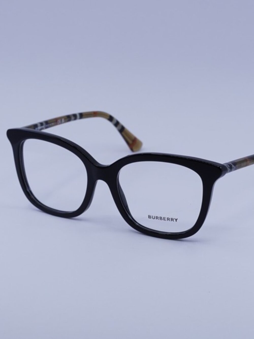 Burberry BE2430 4161 Women Eyeglasses Black/Check Brown 53mm Square Frame